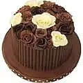 Flowers made from modeling chocolate.