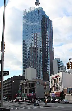 A view of The Hub looking west from Flatbush Avenue
