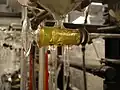 A double oblique bore glass three-way stopcock