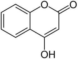 Chemical structure of 4-hydroxycoumarin