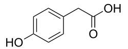2D representation of the chemical structure of 4-Hydroxyphenylacetic acid .