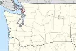 Location of the Swinomish Reservation in Washington state