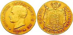 40 lire coin from 1808