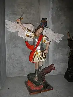 The image of Saint Michael the archangel, only brought out during the feast of the Santo angel custudios, the titular patron of angeles