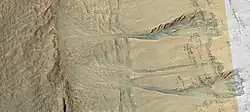 Gullies, as seen by HiRISE Picture is about 1&nbsp;km across.