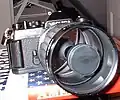 500&nbsp;mm catadioptric lens mounted on a Yashica FX-3