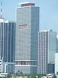 Seen from the bay along with the New World Tower