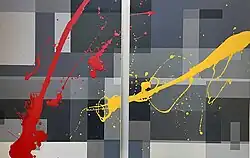 50 Shades of Grey with a Felony Violation Oil and Enamel on Cradled Panel, 30x60 inch (2 panels)