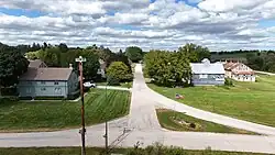 The view down 53rd Ave. in East Amana, looking northeast