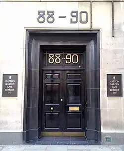 Double doors with 88–90 above them