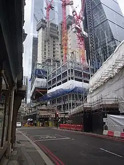 Street view of construction, May 2021