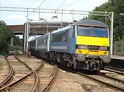 No. 90006 passing Marks Tey railway station