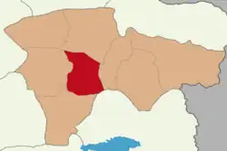 Map showing Hamur District in Ağrı Province