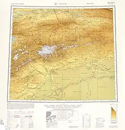 Map including Awat (labeled as A-wa-t'i (Abad)) and surrounding region from the International Map of the World (AMS, 1950)[b]
