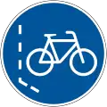 Start of bicycle lane