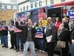 Image 10An AFL–CIO protest of Rite Aid, with Rev. Mark Reisinger (Pastor of Grace United Methodist Church in Mechanicsburg, Pennsylvania), Bill George, and Richard Bloomingdale.