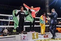Image 44GAMMA medallists on the podium at the 2023 African Games (from Mixed martial arts)