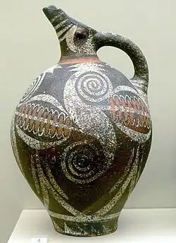 Kamares ware beaked jug; 1850-1675 BC; ceramic; height: 27 cm; from Phaistos (Crete, Greece); Heraklion Archaeological Museum (Greece)