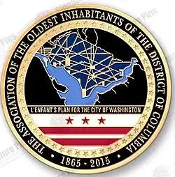 The reverse of AOI's challenge coin commissioned for the organization's sesquicentennial in 2015.