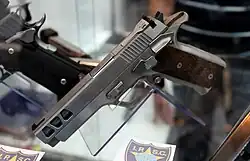 A limited edition of the 9mm GT9 pistol in stainless steel, with a 5-inch ventilated slide