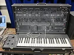 ARP 2600P V1.0 (1971) or V2.0 (1971-72) with 3604P keyboard, after the 2600 Blue Marvin (1971) and the 2600C Gray Meanie (1971)