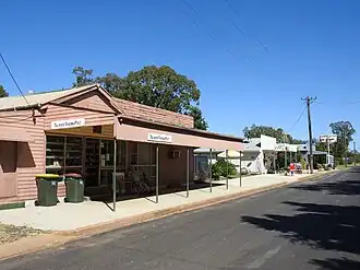 Shops along southern side of Main Street