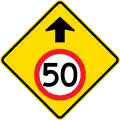 (MR-WDAD-2) Speed Limit Ahead (50&nbsp;km/h) (used in Western Australia)