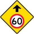 (MR-WDAD-2) Speed Limit Ahead (60&nbsp;km/h) (used in Western Australia)