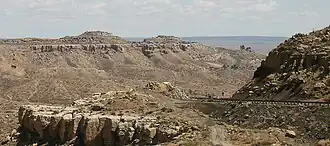 Mishongnovi as seen from Arizona State Route 264 at the ascent to Shungopavi