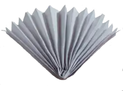 A homemade hand fan made with paper