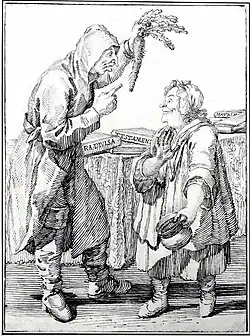 Monk with a Carrot and a Woman with a Chamber Pot