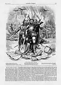 Nast dramatized Ulysses S. Grant as a victorious knight stamping out corruption and fraud.[h]
