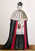 Canon's habit with biretta (Wilhelm was a secular canon before becoming bishop).
