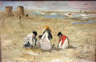Children on the beach circa 1920