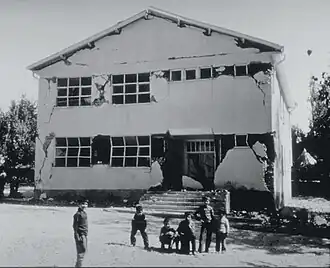 Damage to School in 1975 Lice, Turkey