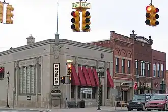 Northwest corner of Washington and Burdick