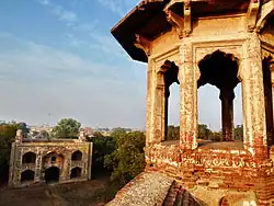 Octagonal Mughal-era tomb topped by a large dome