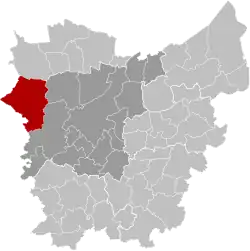 Location of Aalter in East Flanders