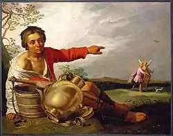 Abraham Bloemaert, Shepherd Boy Pointing at Tobias and the Angel, 1620s
