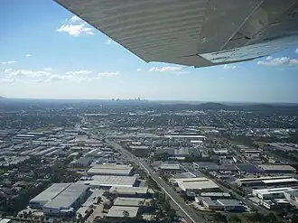 Warehouses in industrial areas of the suburb