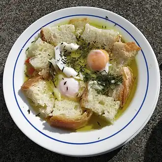Portuguese açorda Alentejana