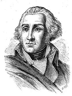 Engraving of a man in military coat.