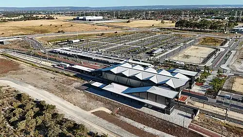 A Birds Eye view of a train station