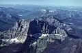 Aerial view of Cutoff Mountain, looking southwest