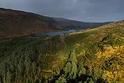 Aerial view onto the lake from south-west