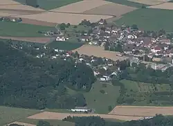 Aerial view of Penthalaz village