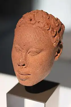 Head of a king or dignitary; 12th–15th century AD; terracotta; Ethnological Museum of Berlin (Germany); discovered at Ife (Nigeria)