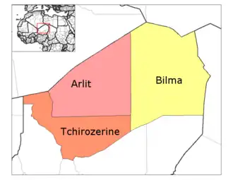 Bilma Department location in the region