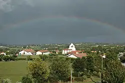 A rainbow above the village