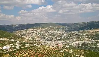 City of Ajloun from Ajloun Castle